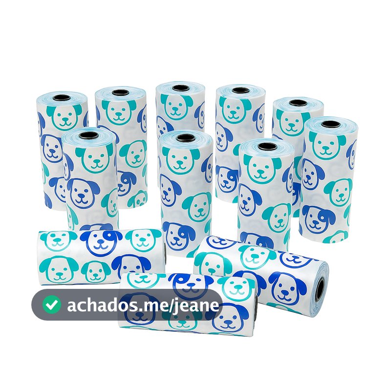 Saquinho Cata Caca para Cachorro e Gato Saco Higiênico Pet Biodegradável 12 Rolos 180 Saquinhos