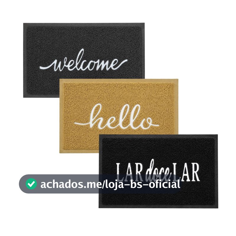 Tapete De Porta Bem Vindo Antiderrapante Capacho  Emborrachado Entrada Decorativo 58m x 38cm Cami