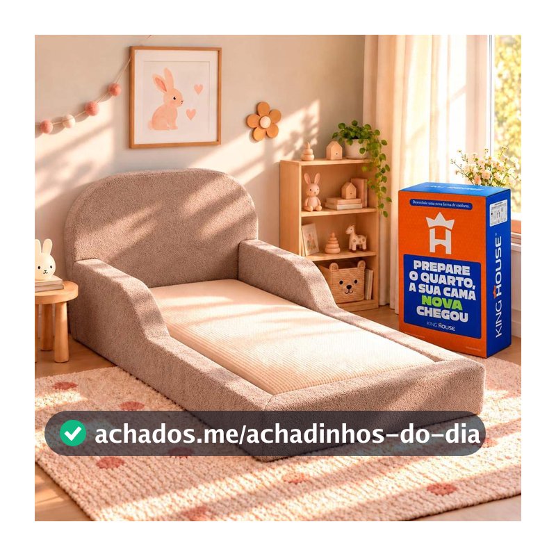 Cama Montessoriana com Colchão Pamplona Espuma á Vácuo Solteiro Bouclê Marrom - King House