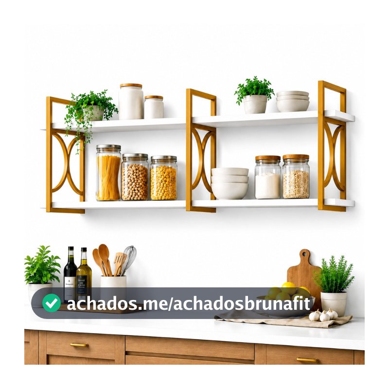 Prateleira Industrial Suspensa Nicho Decorativo Organizador  Parede MDF Premium Sala Quarto Cozinha
