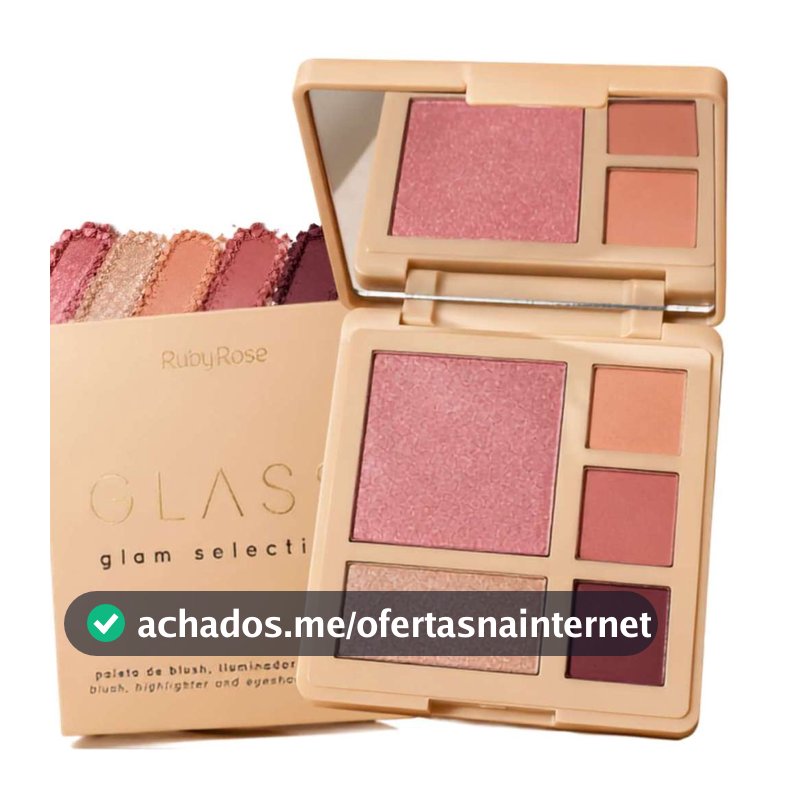 Paleta Ruby Rose Honor Glass Glam Selection Blush Iluminador E Sombra