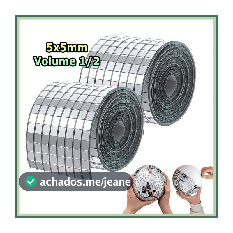 1/2 Azulejos espelhados tipo bola de discoteca 5x5mm azulejos de vidro para mosaico para trabalhos manuais DIY