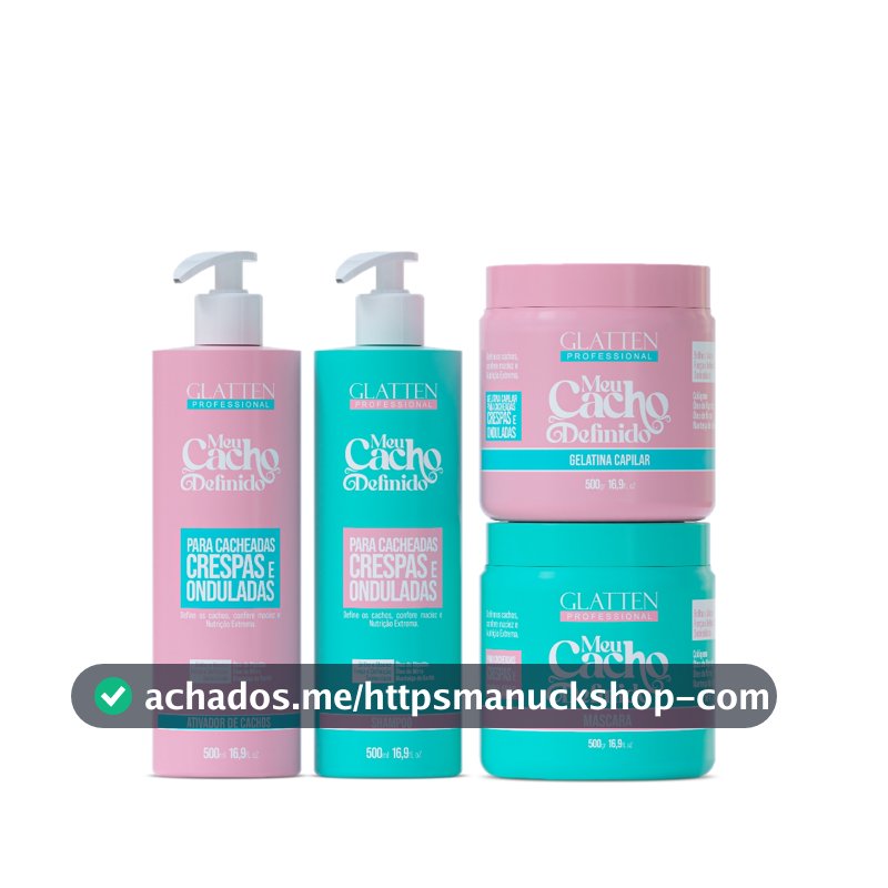 Kit de Nutrição Para Cabelos Cacheados - Meu Cacho Definido GLATTEN