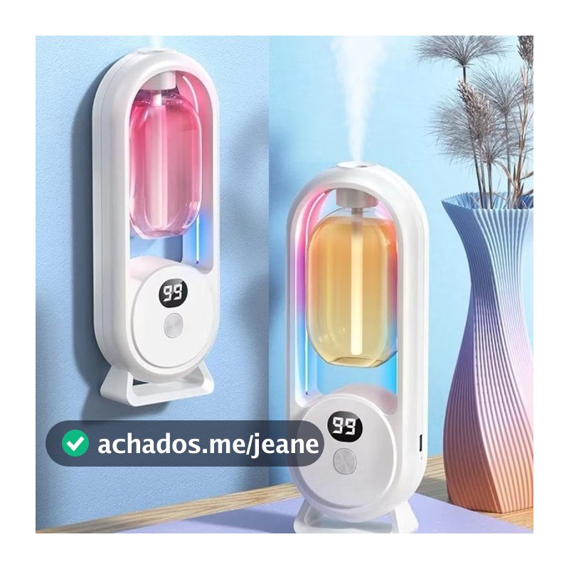 Difusor de Aroma Sem Fio para Parede USB-C Umidificador e Aromatizador de Ambientes