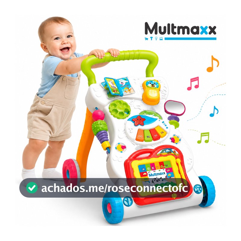 Andador Didático Infantil Brinquedo dia Das Crianças Multi Atividades Musical Lousa Mágica Bebe