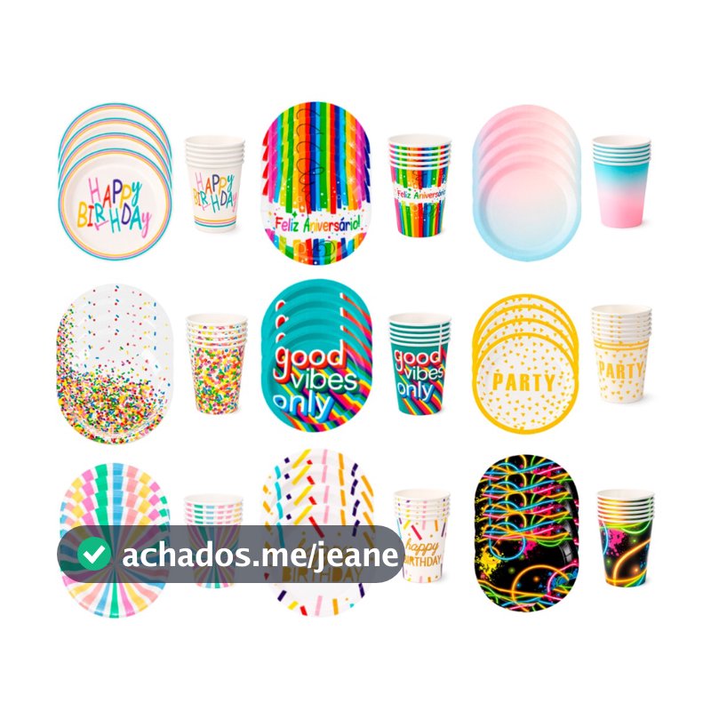 Kit Festa Descartável Papel 60 Unidades Com Prato E Copo Para 30 Pessoas Temático Silver Festas