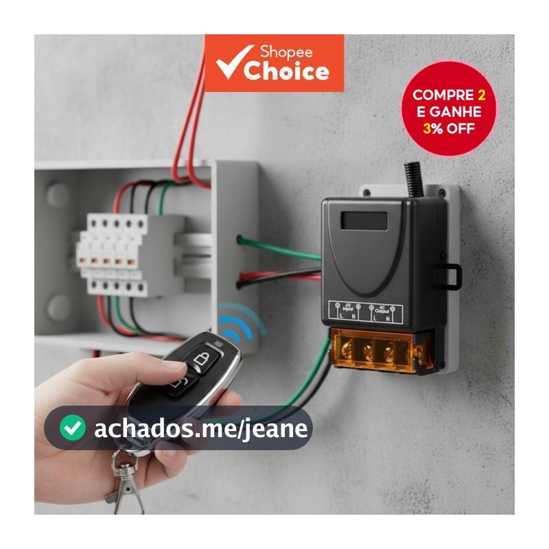 Interruptor remoto sem fio RF de 433Mhz para 110V 220V AC, receptor de relé de alta corrente de 30A para motor de