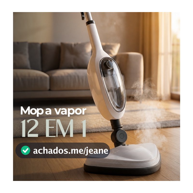 Mop a Vapor 12 em 1 Multifuncional com Acessórios para Limpeza de Pisos, Carpetes e Estofados - No Brasil