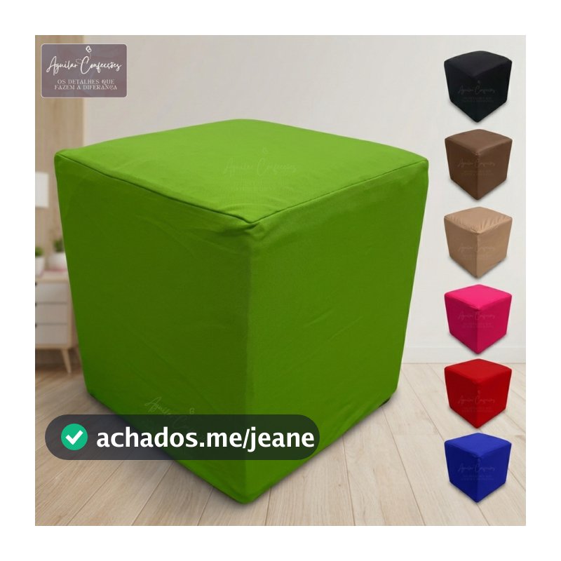 Kit 2 Capas Puff Malha Gel Forte Resistente Banqueta Banquinho Quadrado Com Elástico Fácil de Vestir