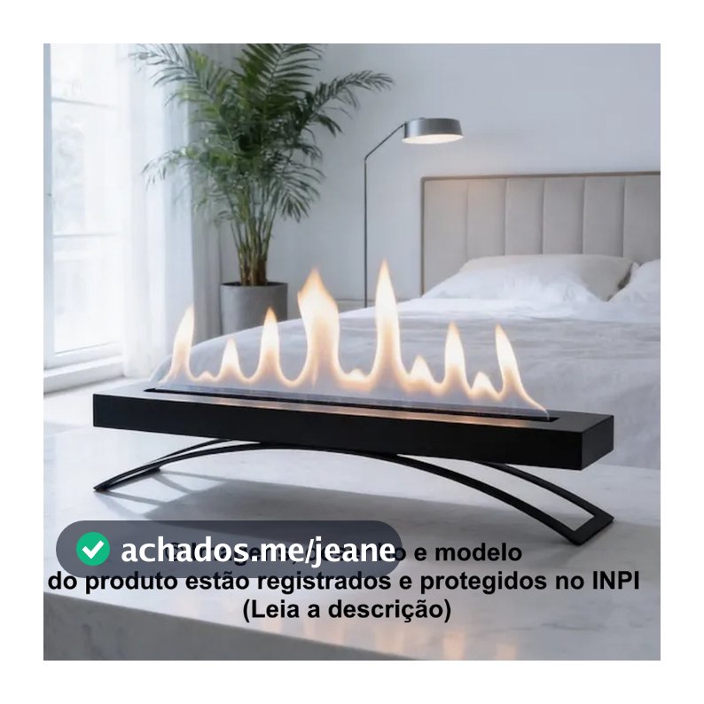 Lareira Ecológica Biocombustível 70cm Preta Aço Para todos ambientes