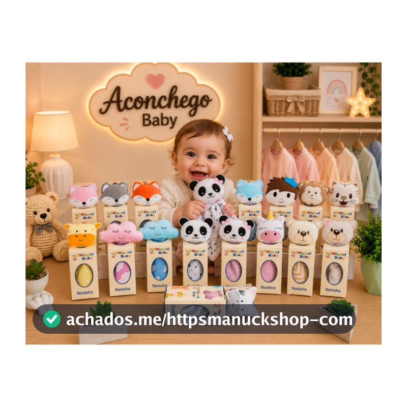 Naninha De Bichinho com Porta Chupeta Para Bebe Pelúcia.
