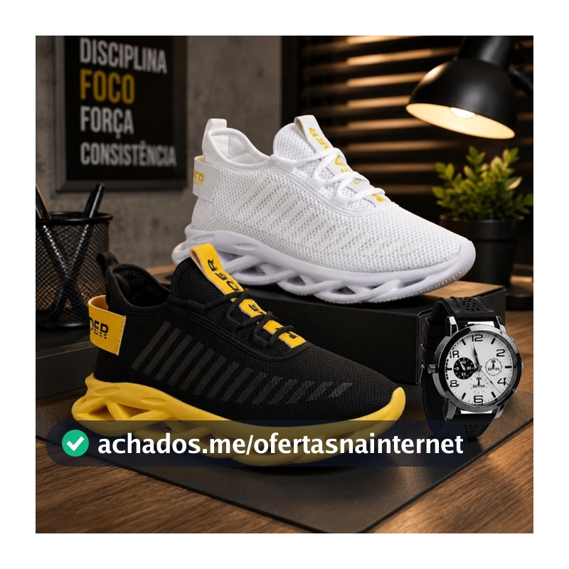 Kit 2 Tênis Masculino Header Infinite Casual Esportivo Barato + Relógio