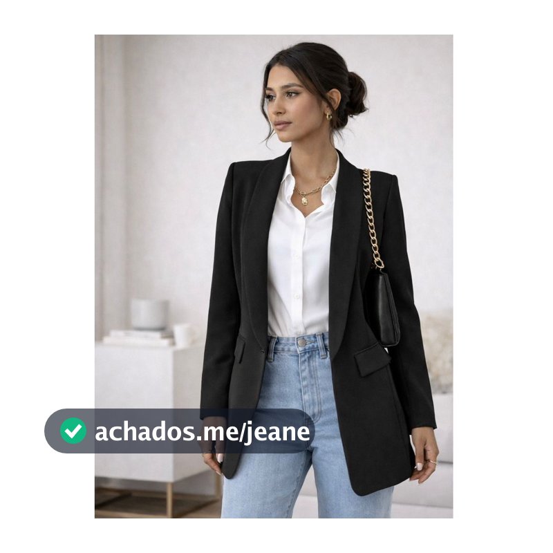 Max Blazer Feminina Longo Alfataria Socia Manga Longo