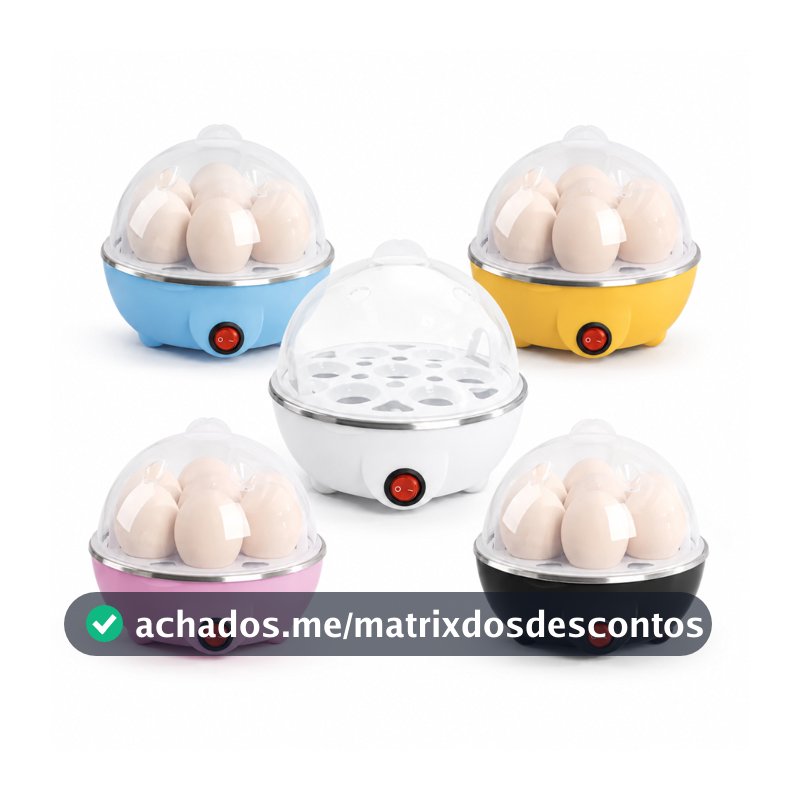 Cozedor De Ovos Elétrico 110V Para 7 Ovos Com Desligamento Automático Tampa Transparente Cozinha Saudável e Praticidade