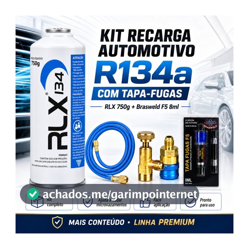 KIT APLICADOR P/ RECARGA AR CONDICIONADO AUTOMOTIVO COM SELANTE TAPA FUGAS