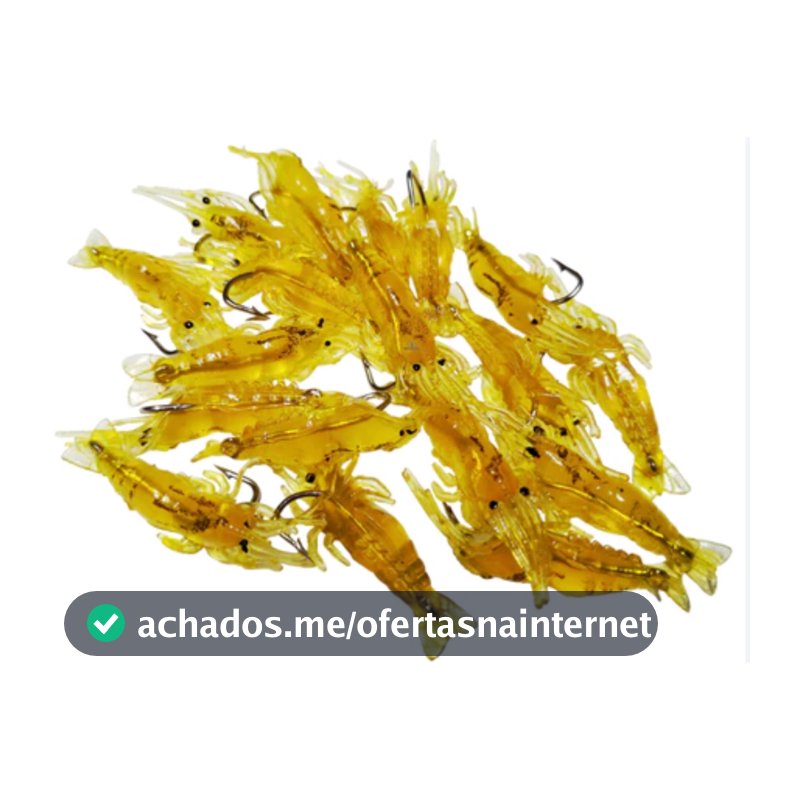 Kit Isca Artificial Camarão Aromatizado De Silicone Com Anzol 4cm e 2g Pesca Robalo Tucunaré Black Bass Curvina Trairas