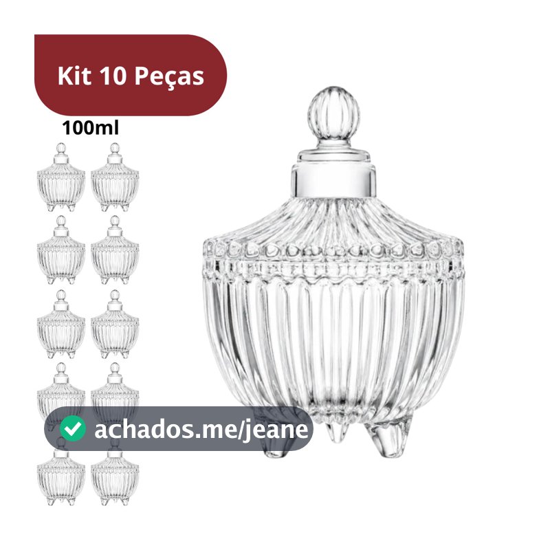 Kit Mini Potiche Bomboniere de Vidro Lembrancinha Casamento Vela Aniversario Batizado