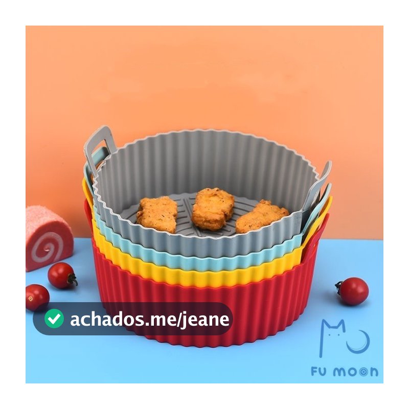 Forma De Silicone Para Air Fryer Forno Microondas Fritadeira Assadeira – Reutilizável Antiaderente Flexível