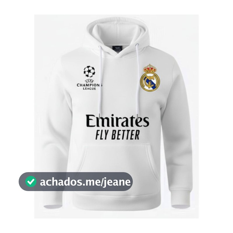 Moletom Canguru Blusa De Frio Unissex Estampado Real Madrid Champions