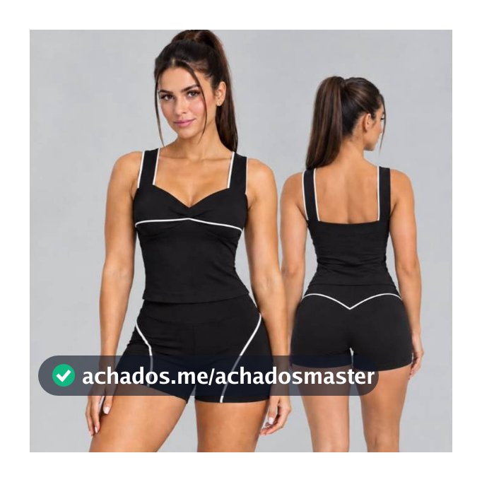 Conjunto Fitness Feminino Top Alongado e Shorts Academia Treino Moda Fitness