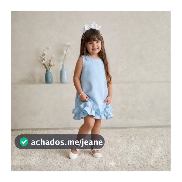 Vestidos Liso Sem Mangas com Babados