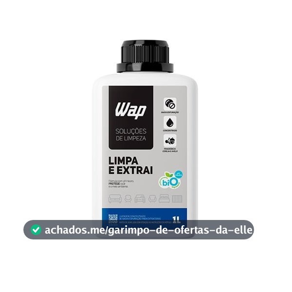 WAP Detergente Limpador para Extratoras Concentrado WAP LIMPA E EXTRAI 1L Fragrância e sem Espuma
