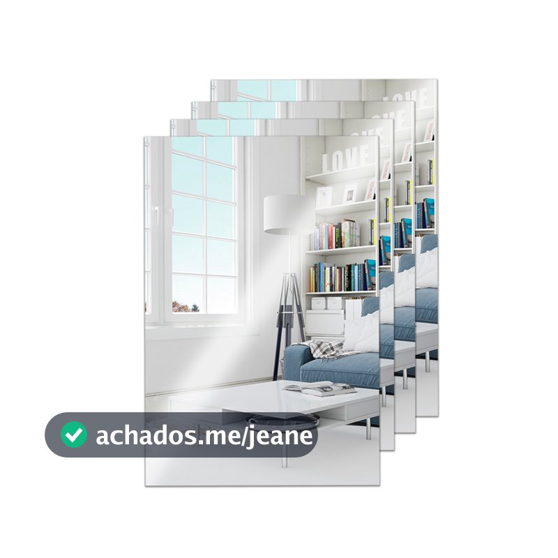 Espelhos Acrílico Adesivo Decorativo 20x30cm Funcional Vários Formatos Quarto Roupeiro Box Banheiro