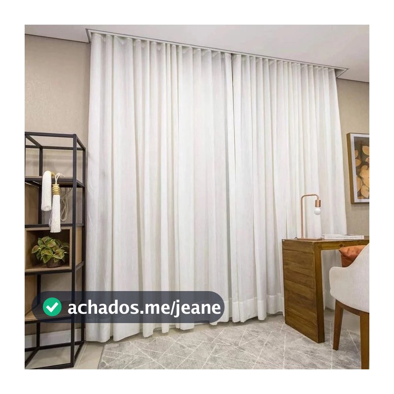 Cortina Trilho Suíço Duplo Gaze de Linho com Blackout 70% Vedação em tecido Luxo