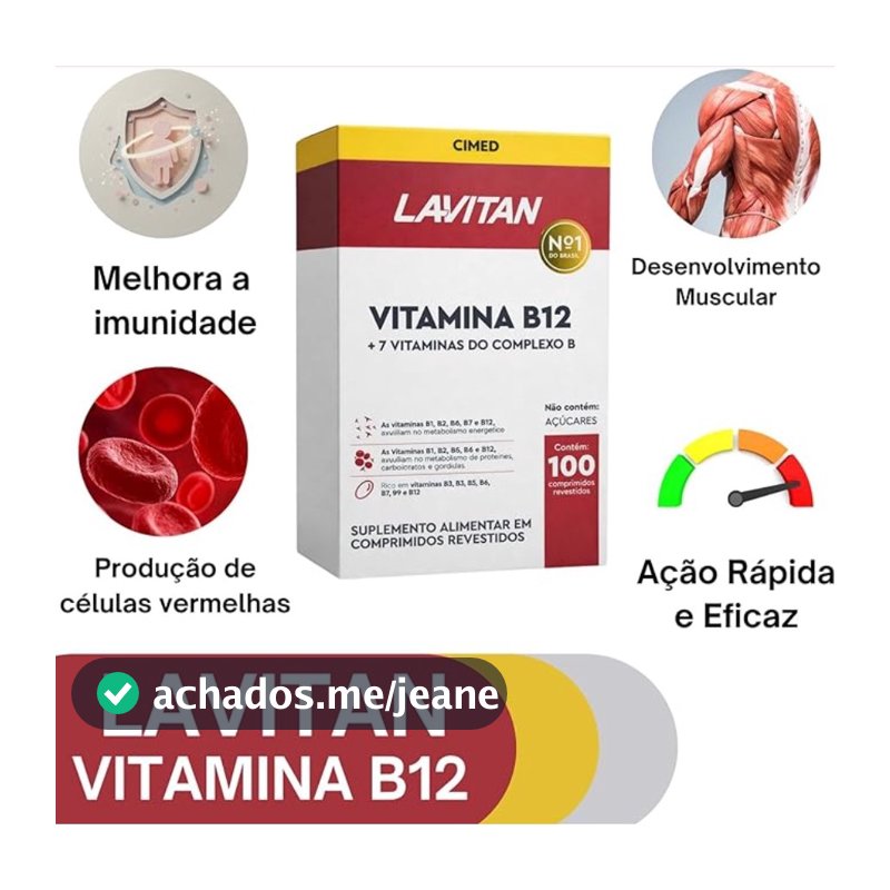 Lavitan Vitamina B12 Complexo B 100 Comprimidos Cimed
