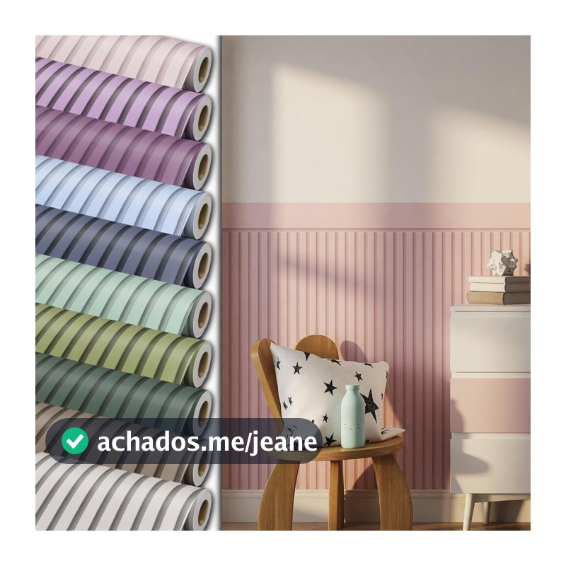 Papel De Parede Adesivo Ripado Com Faixa Para Meia Parede Quarto Infantil Decoração Espátula