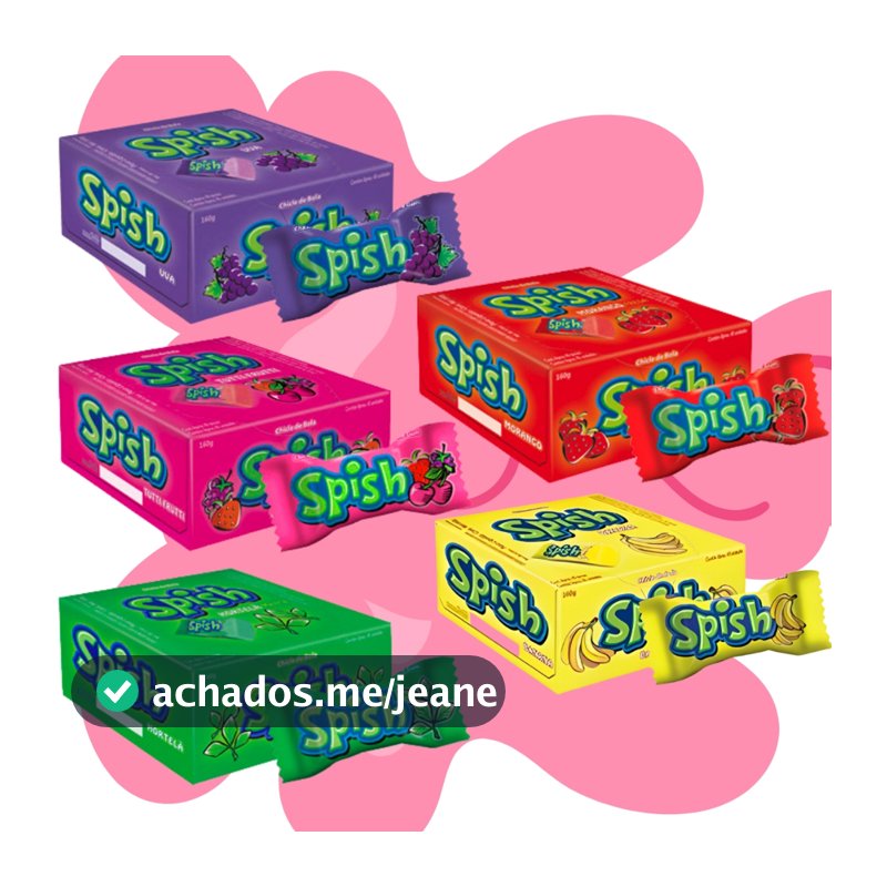 Chiclete Spish C/40 Unidades Todos os Sabores Sukest Doces Para Lembracinhas