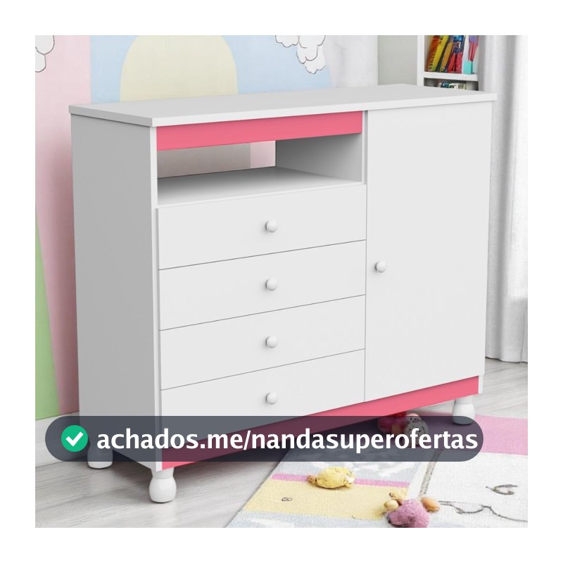 Cômoda Organizadora De Roupas Gavetas Gaveteiro Quarto Bebe Baby Multiuso Organizador Regulagem Pés