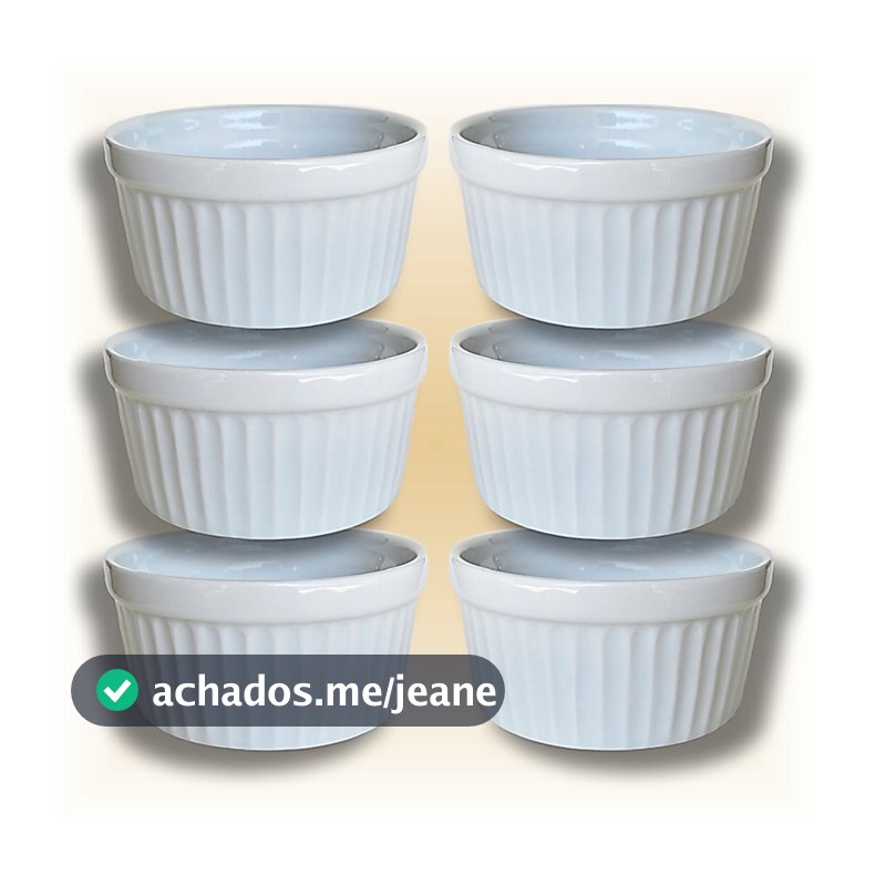 RAMEKIM de porcelana branca (Cumbucas, Ramequim, Ramekins) de 210ml, 135ml, 77ml e 40ml