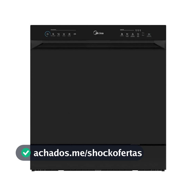 Lava Louças 8 Serviços Preta Touch Plus Midea