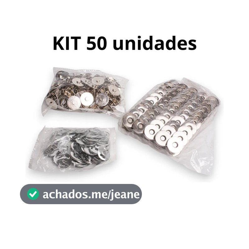 Botao Ima Fexo Carteira Bolsa Magnetico Imantado 14mm 50und