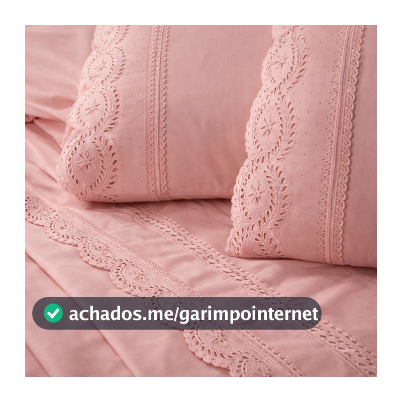 Lençol Casal Queen Solteiro King 4 Pçs Micropercal 400 Fios Bordado Lese Toque Acetinado Não Amassa