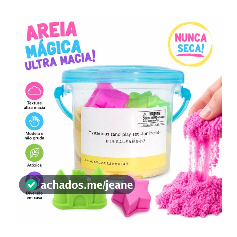 Brinquedo Areia Super Macia Balde Viagem Espacial Presente para Criancas