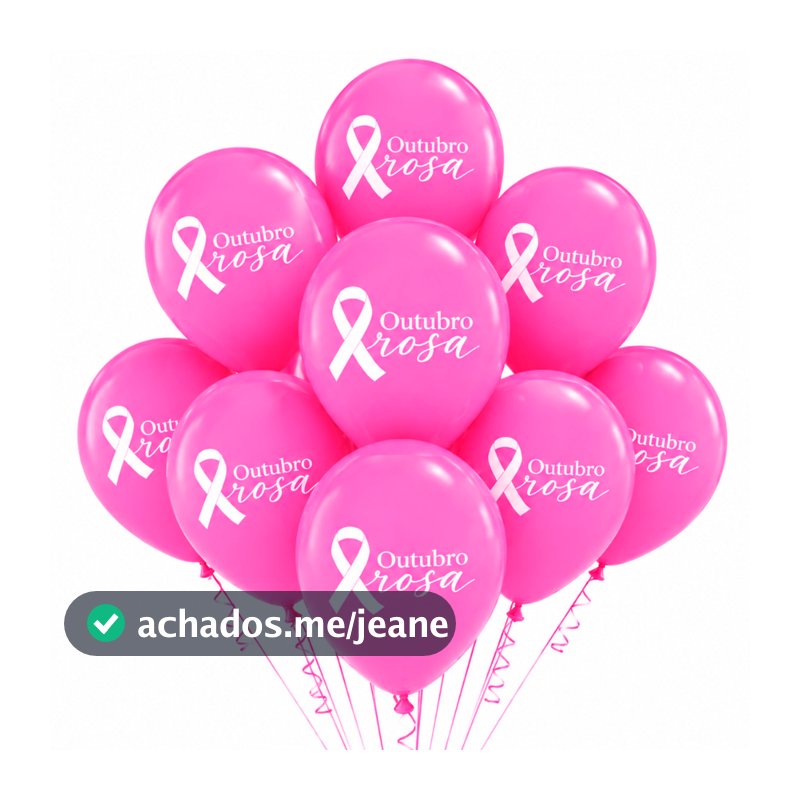Bexiga Balão Campanha Outubro Rosa Decoração 25 Unidades
