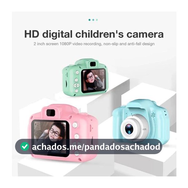 Mini-câmera digital de 2 polegadas com tela HD recarregável para crianças Brinquedos fotográficos fofos