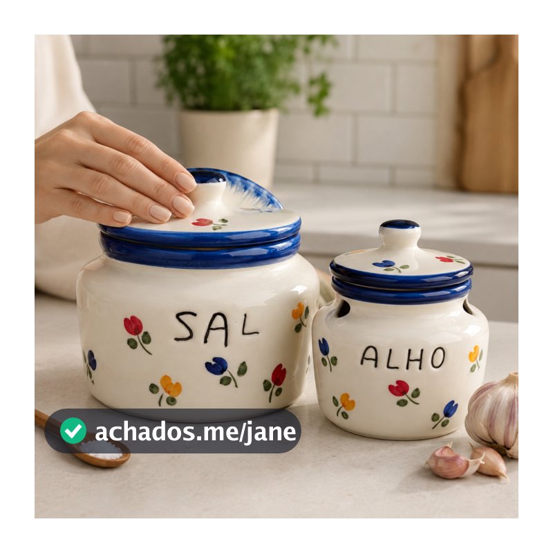 Saleiro e Porta Alho Em Cerâmica Primeira Linha Varias Cores e Estampas