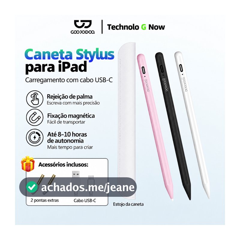 GOOJODOQ 10ª geração caneta touch rejeição da palma da mão inclinação para iPad Air4 5 Gen7 8 Pro11 12.9 2018 2020 Mini5