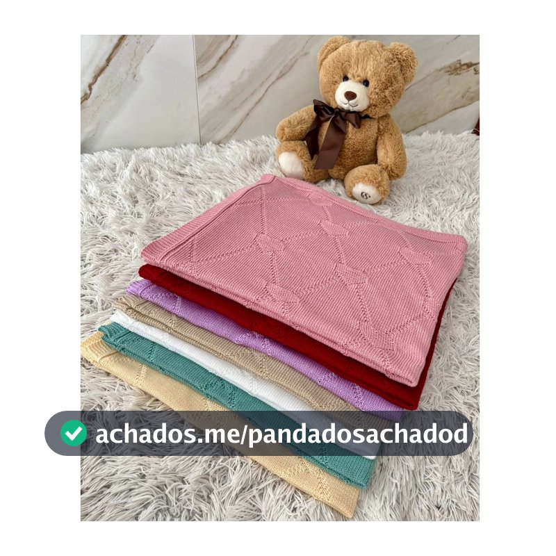 Manta Tricot Bebê Coração Saída de Maternidade Luxo Cobertor Recém Nascido Menina Menino