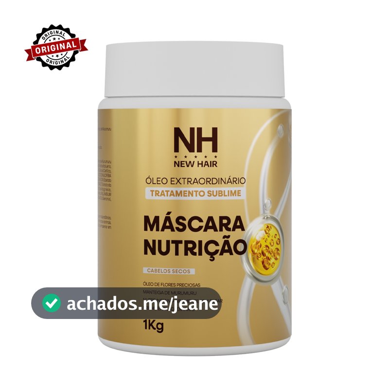 Máscara Profissional Óleo Extraordinário Nutrição e Brilho 1KG NEW HAIR
