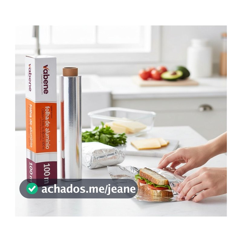 Papel Alumínio 100 METROS x 30cm Assar Forno Fogão Cozinha Rolo Bobina Folha