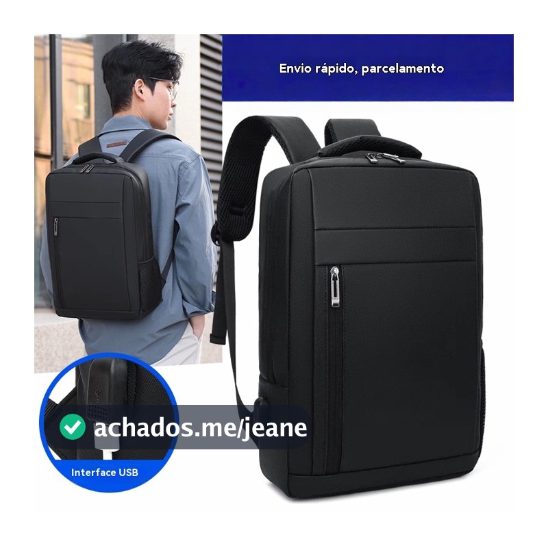 Mochila USB para negócios Mochila masculina reforçada +  tecido Oxford impermeável 102-108