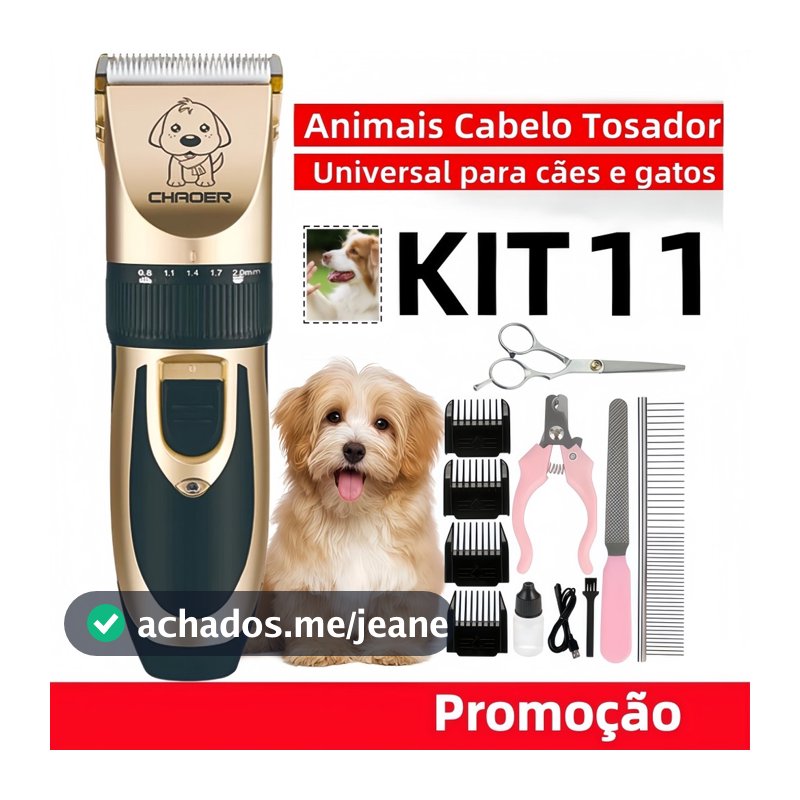 Máquina de Tosa Sem Fio Profissional | Lâmina Reforçada, Fácil de Usar para Tosagem Doméstica de Todos os Pets