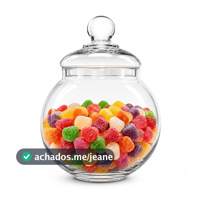 Bomboniere de Vidro 3 Litros com Tampa 25cm Baleiro Pote Porta Bombom Biscoito Balas Decoração Cozinha