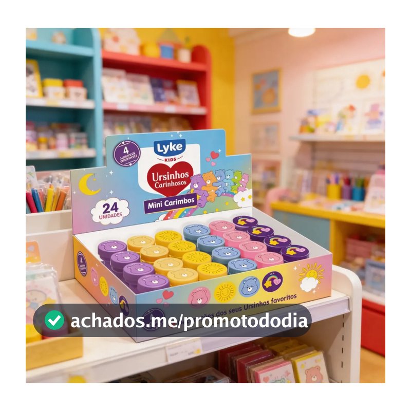 Mini Carimbos Coloridos - Caixa C/ 24 - Ursinhos Carinhosos