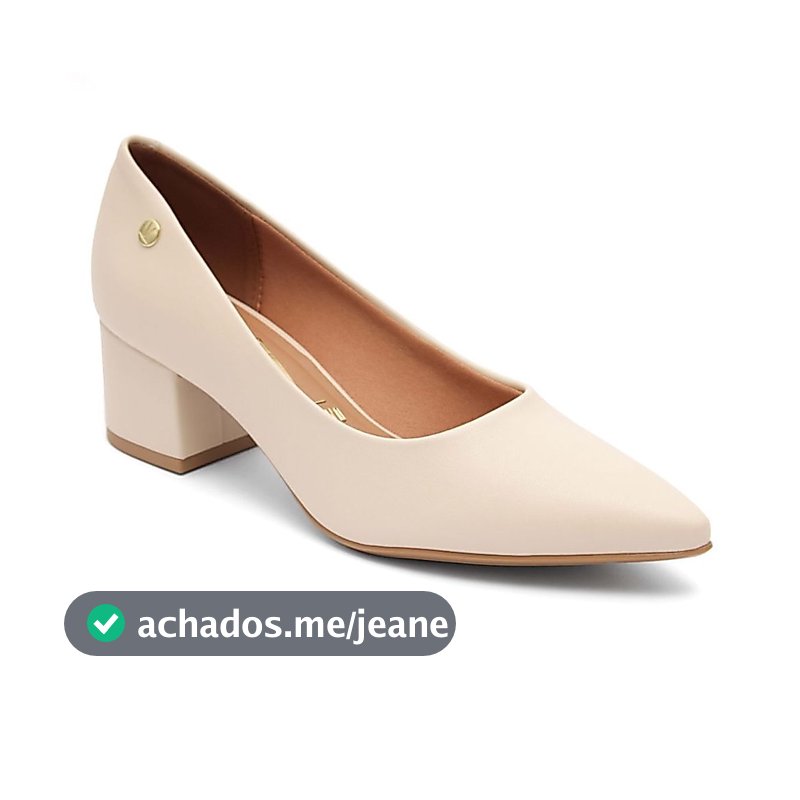 Scarpin Vizzano Salto Médio Sapato Creme Confortável 1220-315