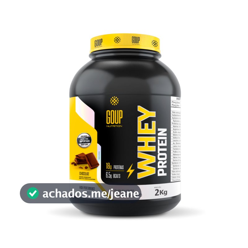 Whey Protein Concentrado Pote 2kg GoUP Nutrition Blend de Proteína Isolada Soja e Colágeno para Massa Muscular Treino